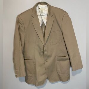 Wilke Rodriguez Tan Dress Coat Blazer 100% Cotton Two Button Jacket Large Men’s